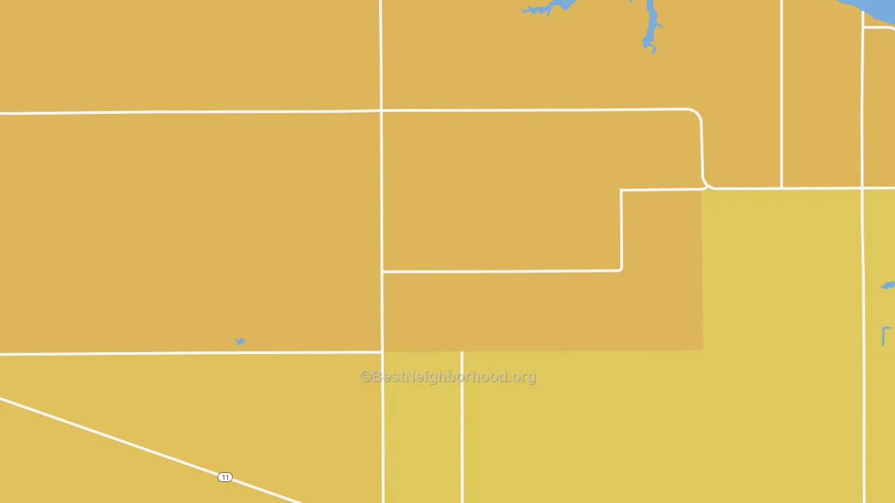 Map of the best neighborhoods in the Williams area, with better matches in green and worse matches in red