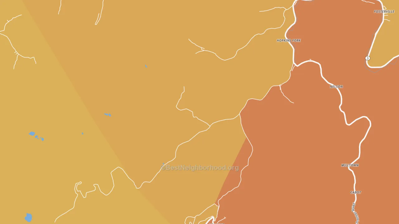 Map of the best neighborhoods in the Williams Mountain area, with better matches in green and worse matches in red