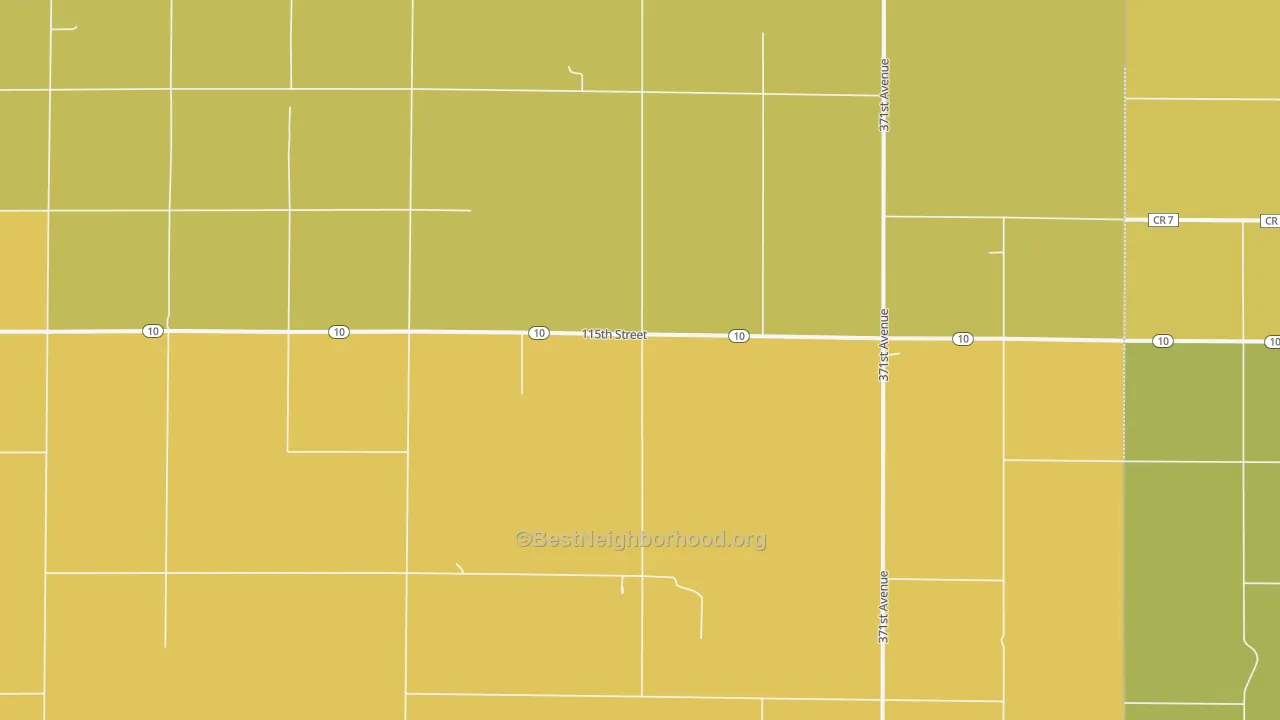 Map of the best neighborhoods in the Willow area, with better matches in green and worse matches in red