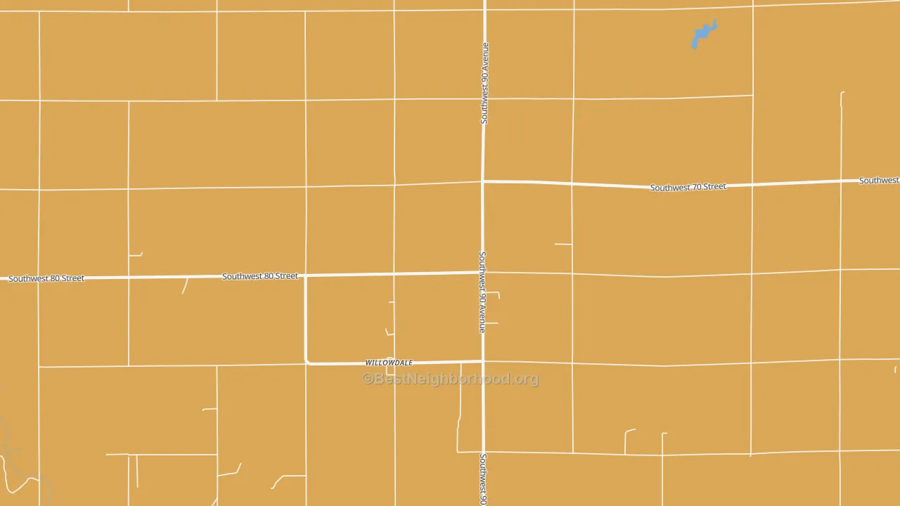 Map of the best neighborhoods in the Willowdale area, with better matches in green and worse matches in red