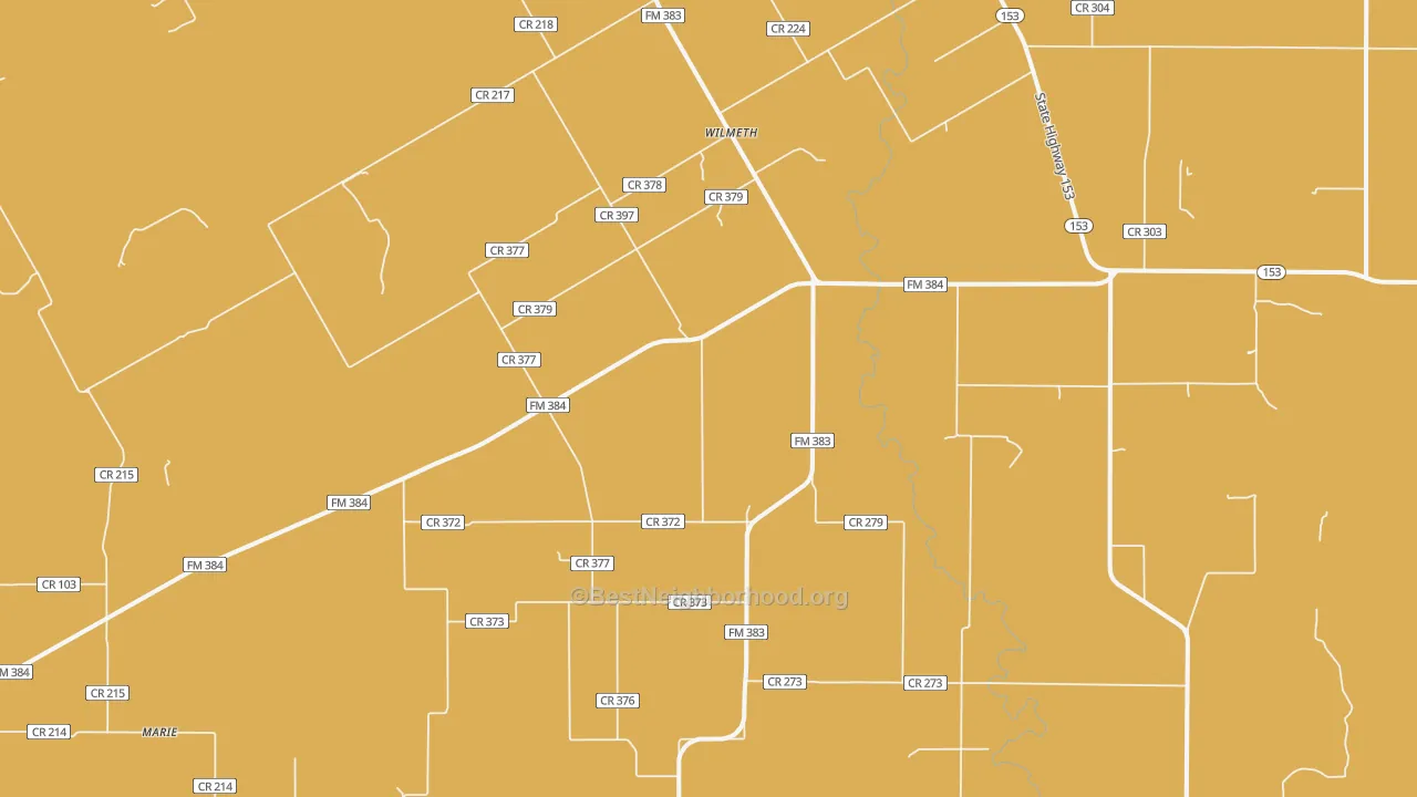 Map of the best neighborhoods in the Wilmeth area, with better matches in green and worse matches in red