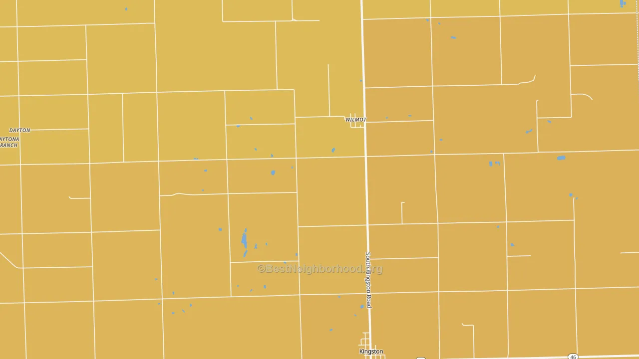 Map of the best neighborhoods in the Wilmot area, with better matches in green and worse matches in red