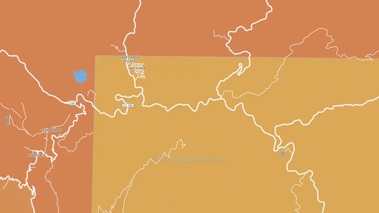 Map of the best neighborhoods in the Wilsonia area, with better matches in green and worse matches in red