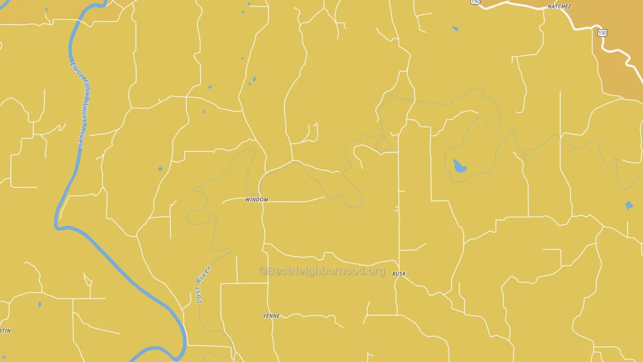 Map of the best neighborhoods in the Windom area, with better matches in green and worse matches in red