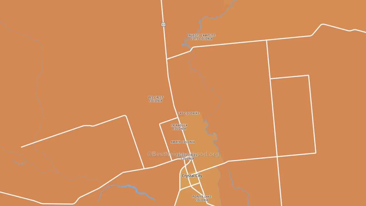 Map of the best neighborhoods in the Winter Haven area, with better matches in green and worse matches in red