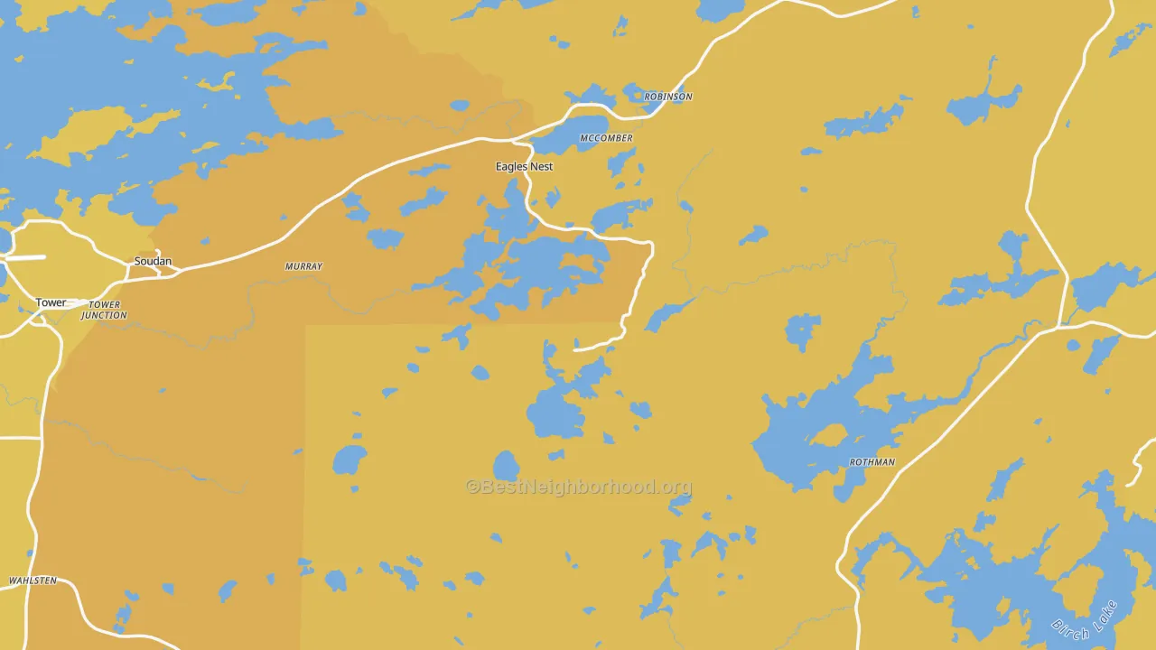 Map of the best neighborhoods in the Winton area, with better matches in green and worse matches in red