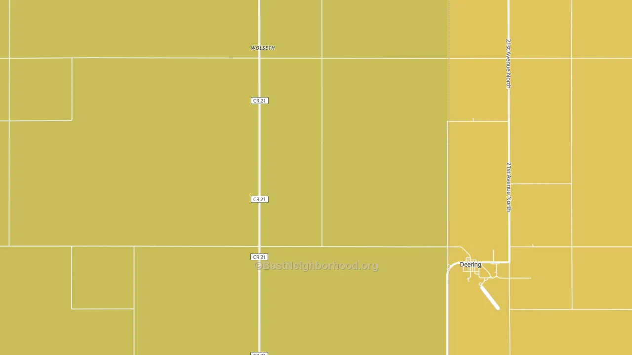 Map of the best neighborhoods in the Wolseth area, with better matches in green and worse matches in red