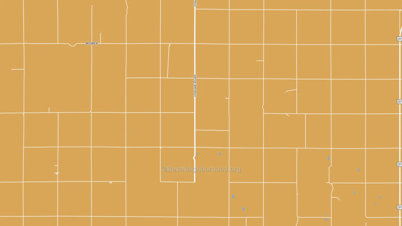 Map of the best neighborhoods in the Womer area, with better matches in green and worse matches in red