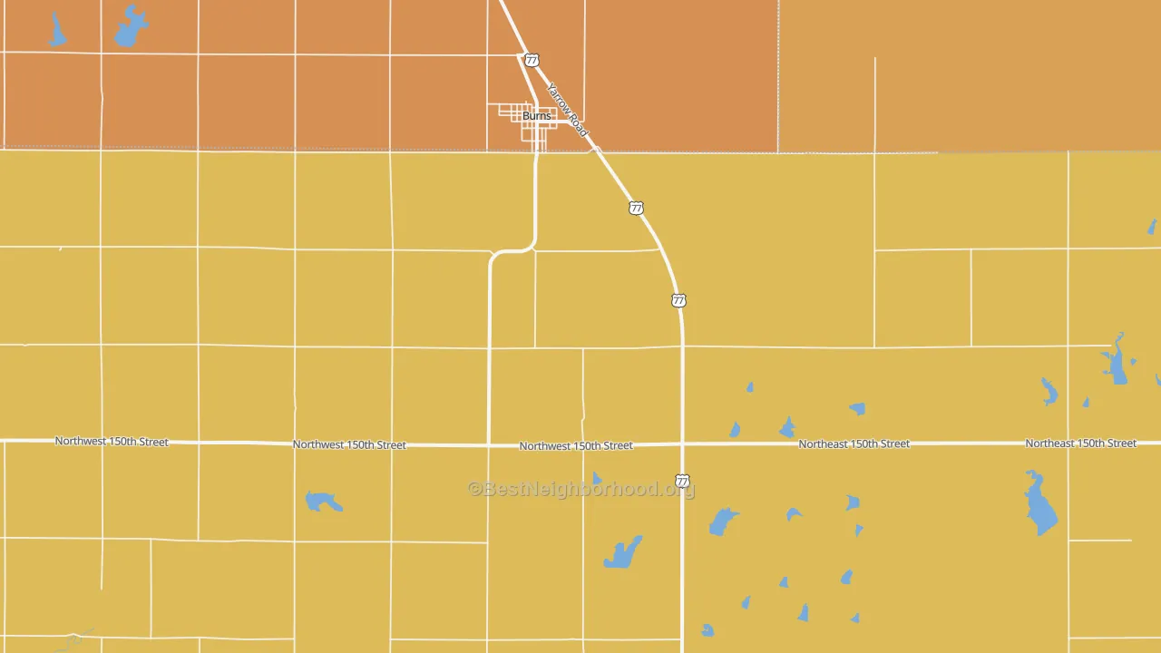 Map of the best neighborhoods in the Wonsevu area, with better matches in green and worse matches in red