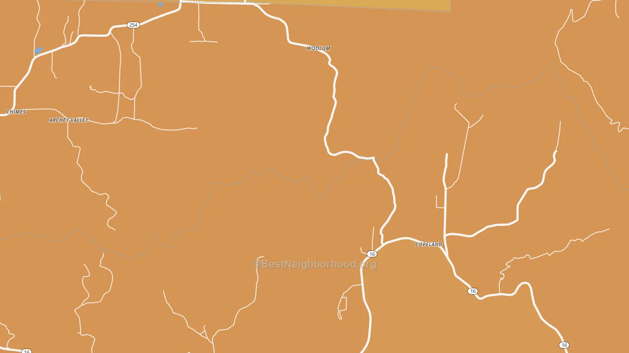Map of the best neighborhoods in the Woolum area, with better matches in green and worse matches in red