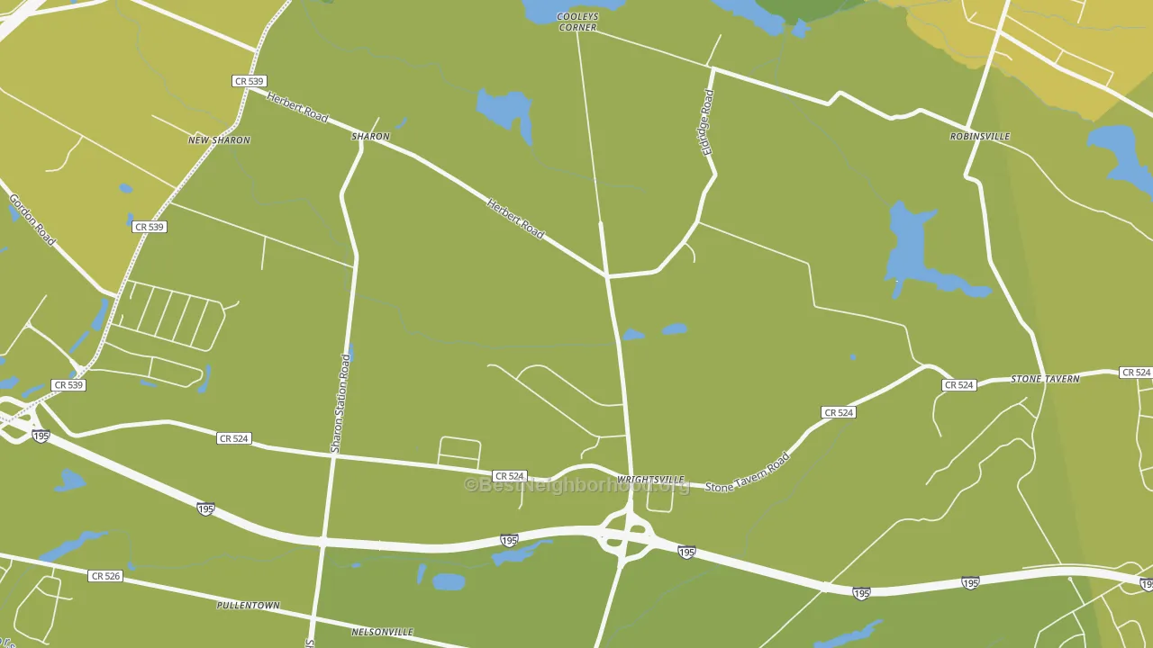 Map of the best neighborhoods in the Wrightsville area, with better matches in green and worse matches in red