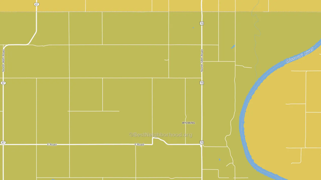 Map of the best neighborhoods in the Wyoming area, with better matches in green and worse matches in red