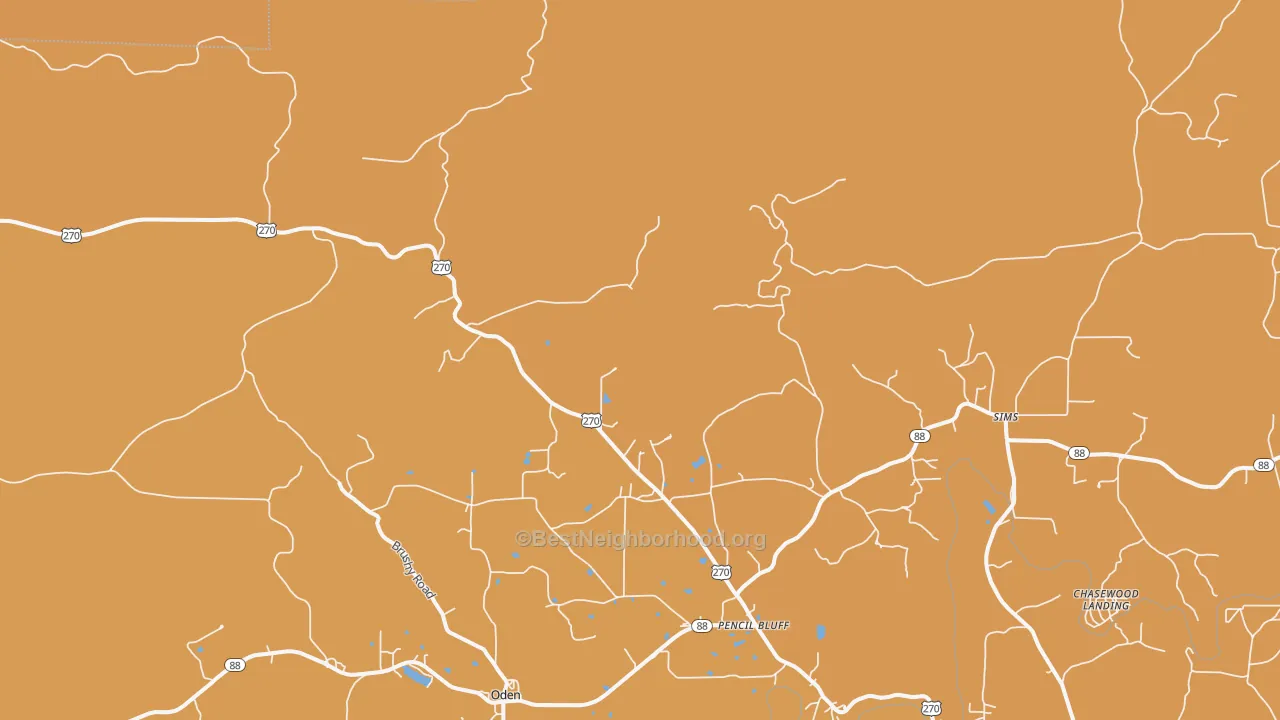 Map of the best neighborhoods in the Y City area, with better matches in green and worse matches in red