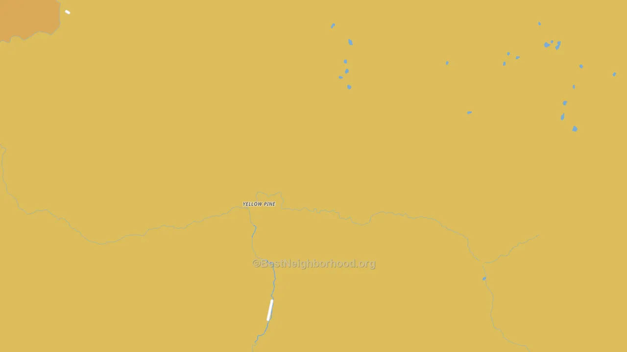 Map of the best neighborhoods in the Yellow Pine area, with better matches in green and worse matches in red