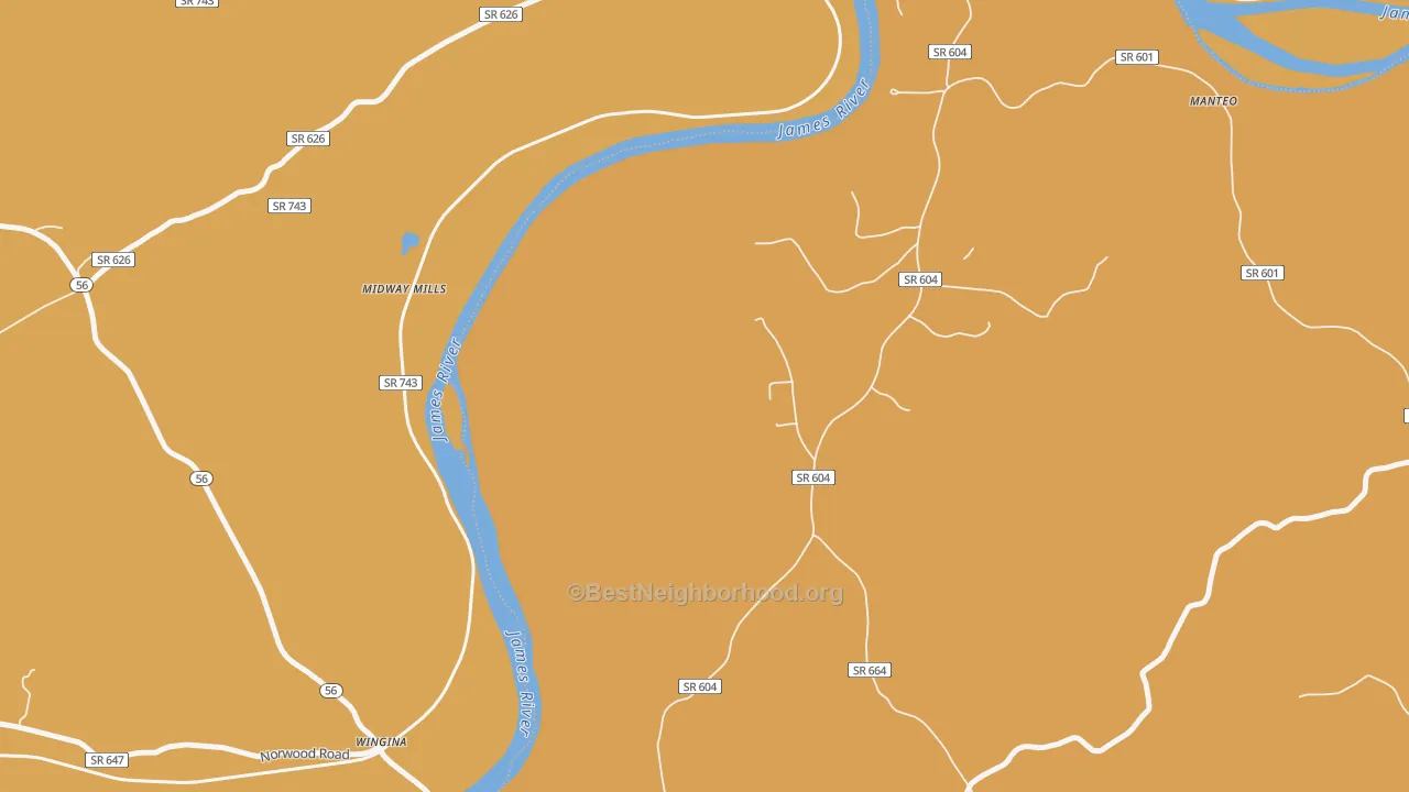 Map of the best neighborhoods in the Yogaville area, with better matches in green and worse matches in red
