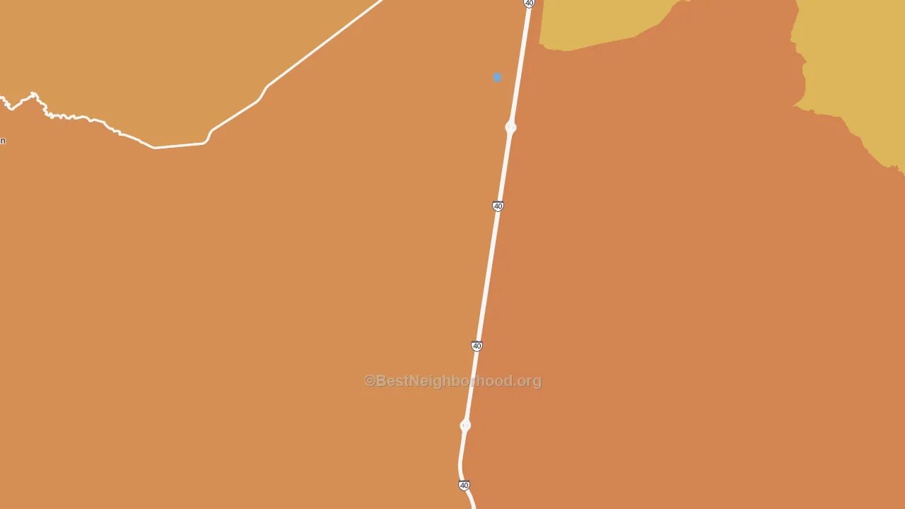 Map of the best neighborhoods in the Yucca area, with better matches in green and worse matches in red
