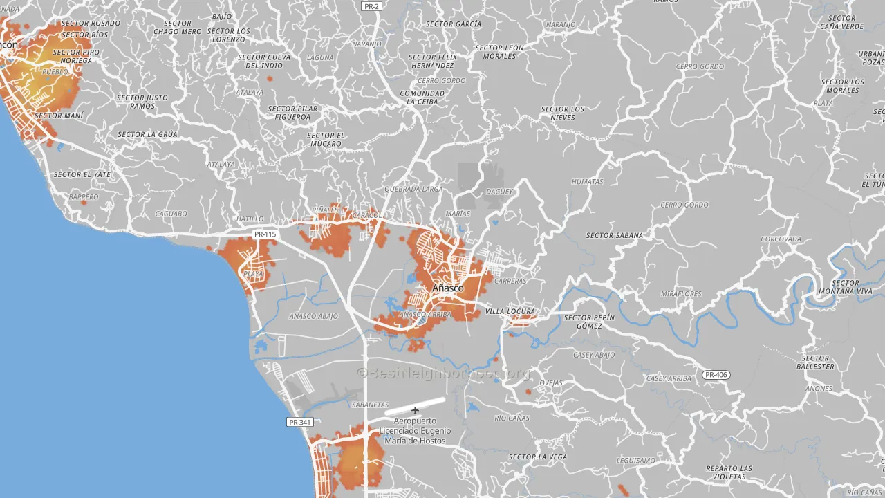 Bike Grade map of 00610, PR