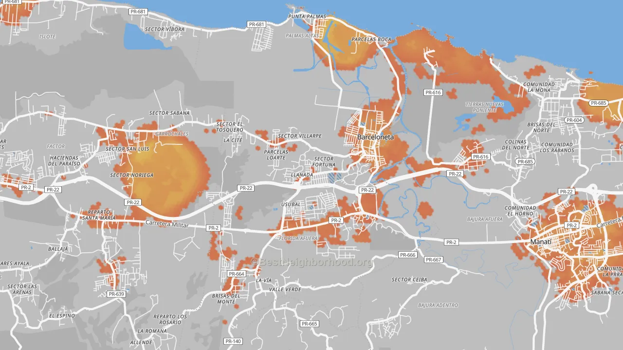 Bike Grade map of 00617, PR