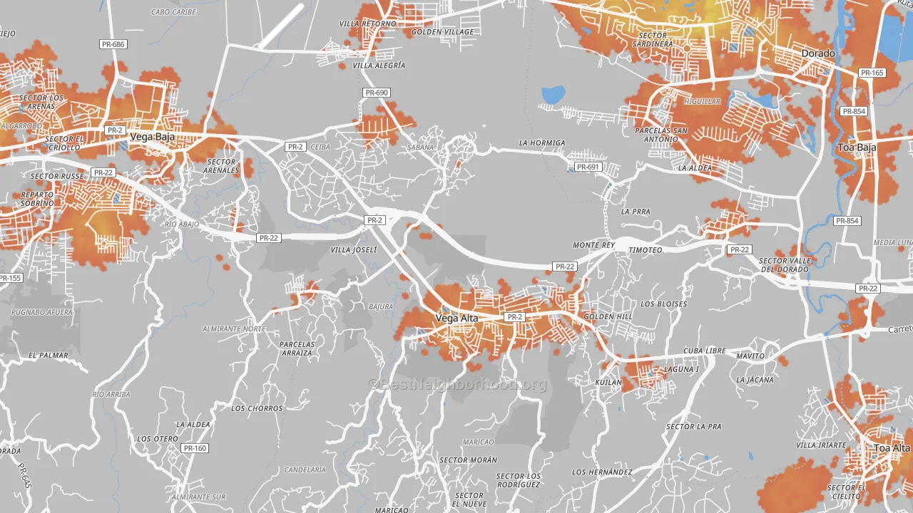 Bike Grade map of 00692, PR