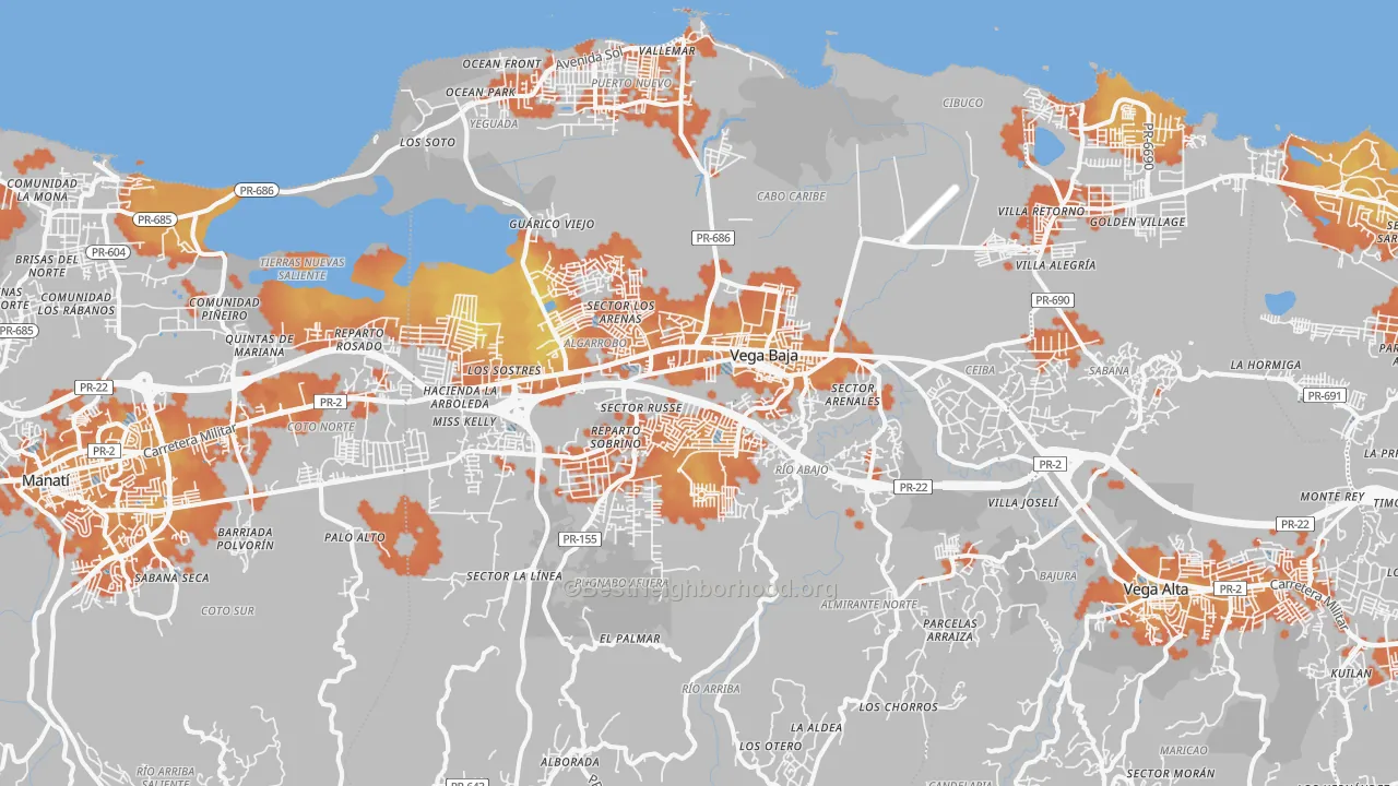 Bike Grade map of 00693, PR