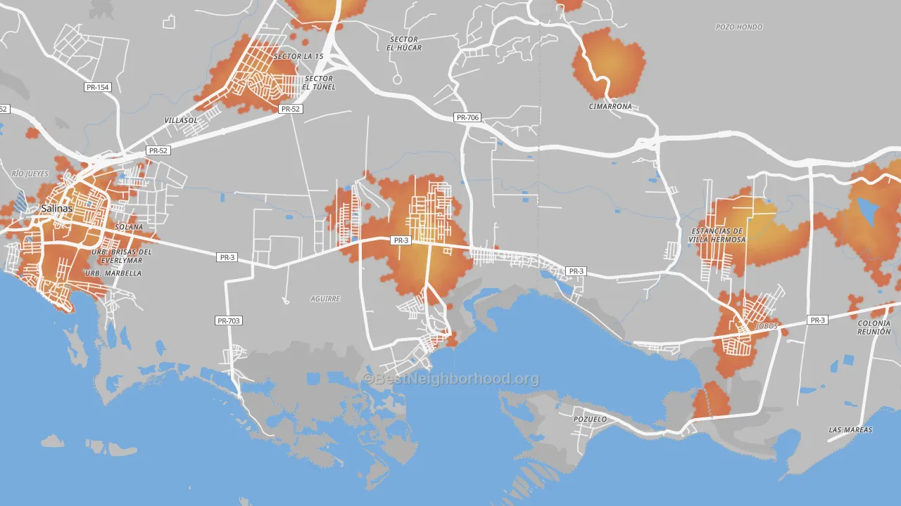 Bike Grade map of 00704, PR
