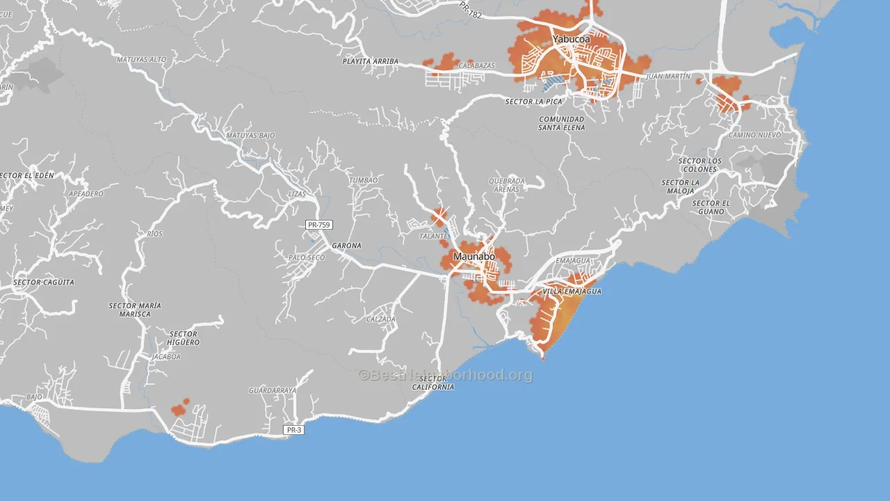 Bike Grade map of 00707, PR