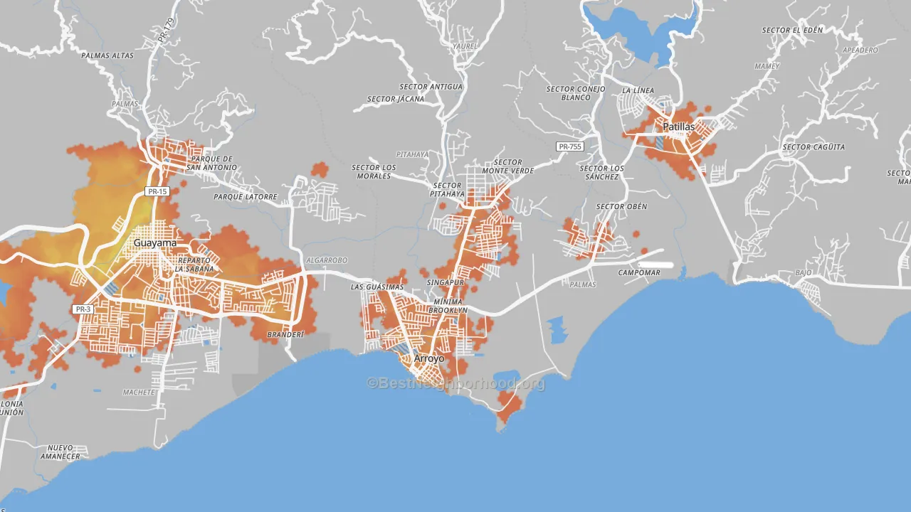 Bike Grade map of 00714, PR