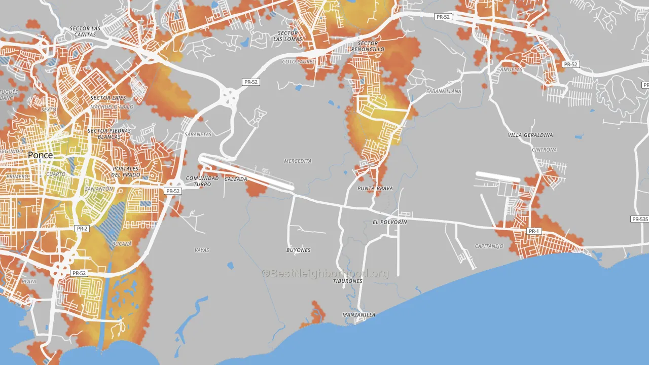 Bike Grade map of 00715, PR