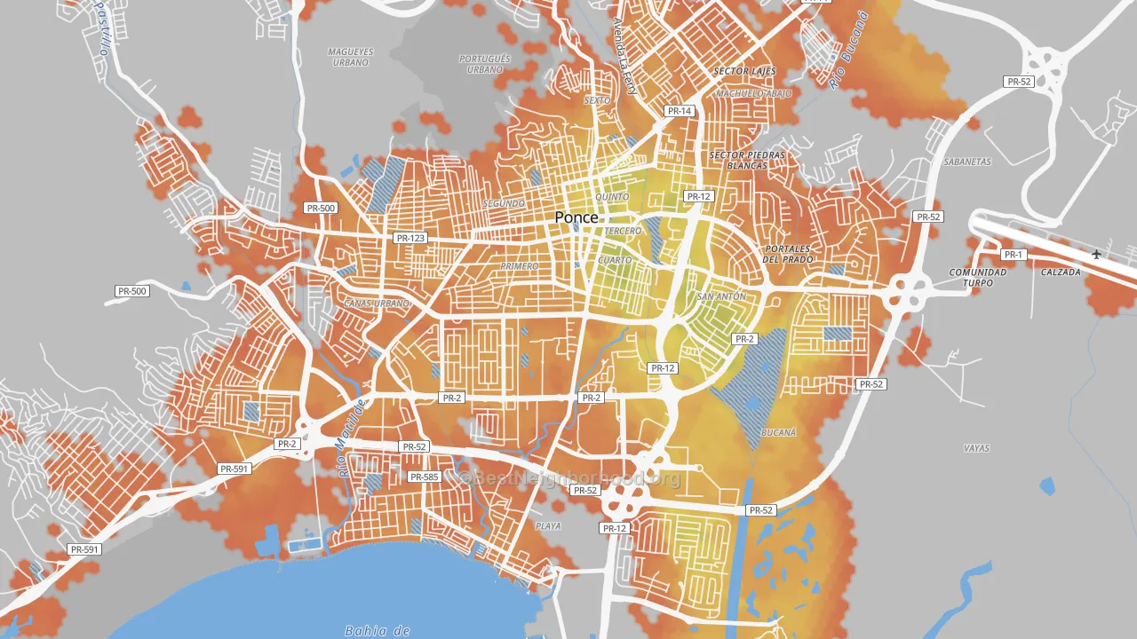 Bike Grade map of 00717, PR
