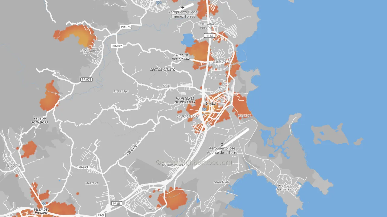 Bike Grade map of 00735, PR