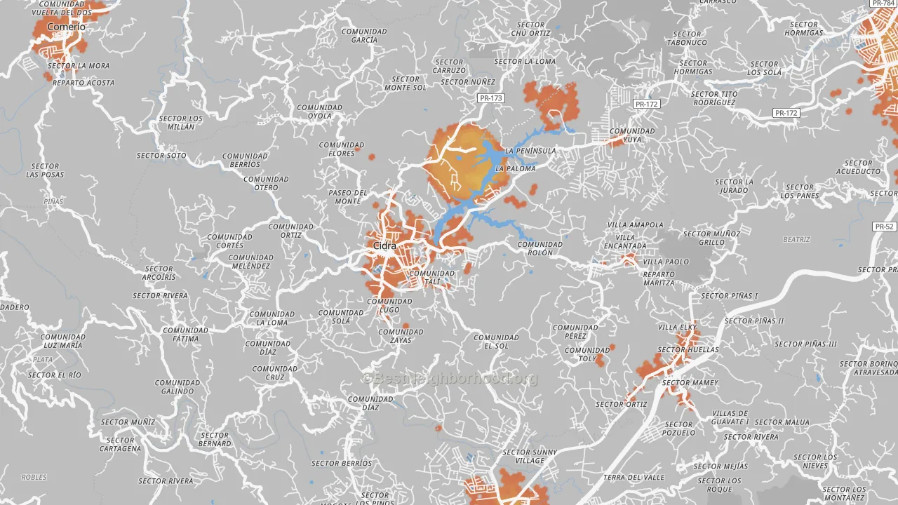 Bike Grade map of 00739, PR