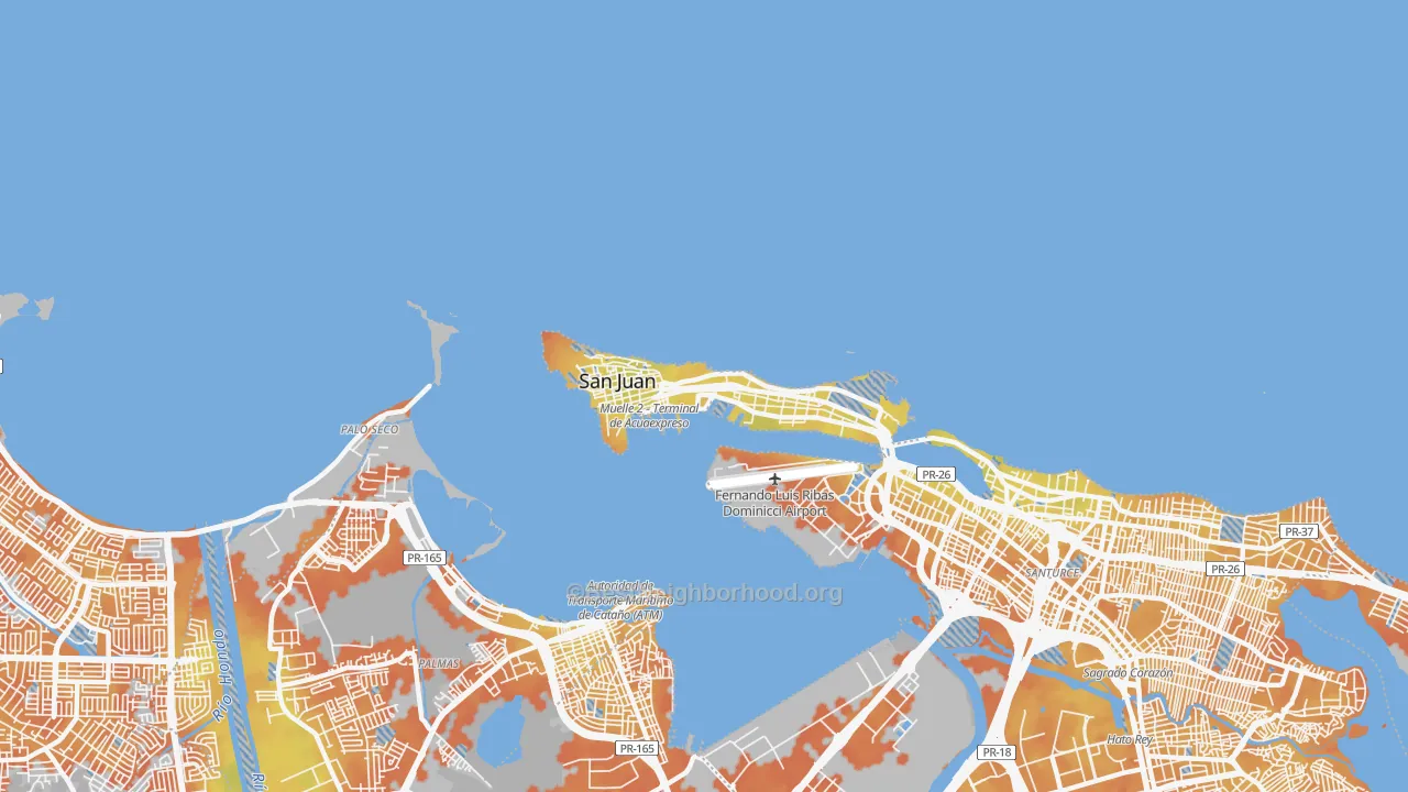 Bike Grade map of 00901, PR