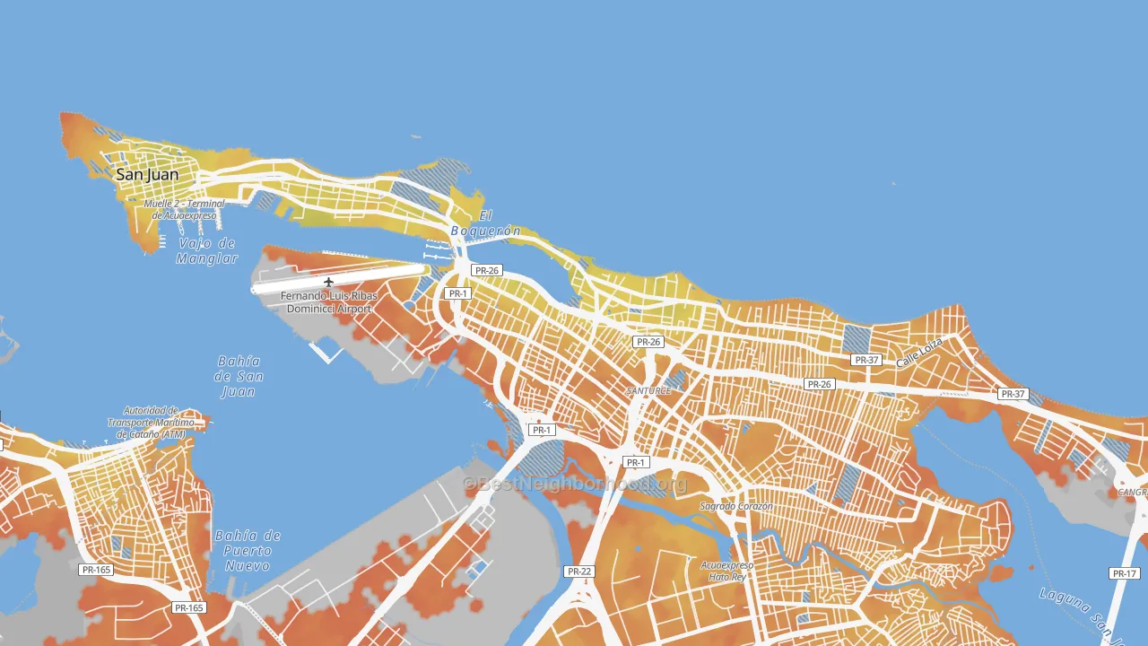 Bike Grade map of 00907, PR