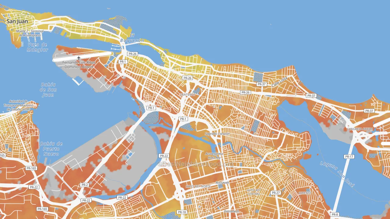 Bike Grade map of 00909, PR