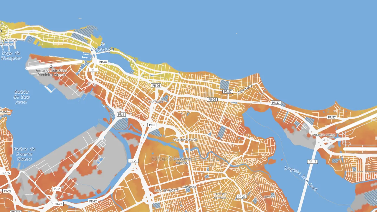 Bike Grade map of 00912, PR