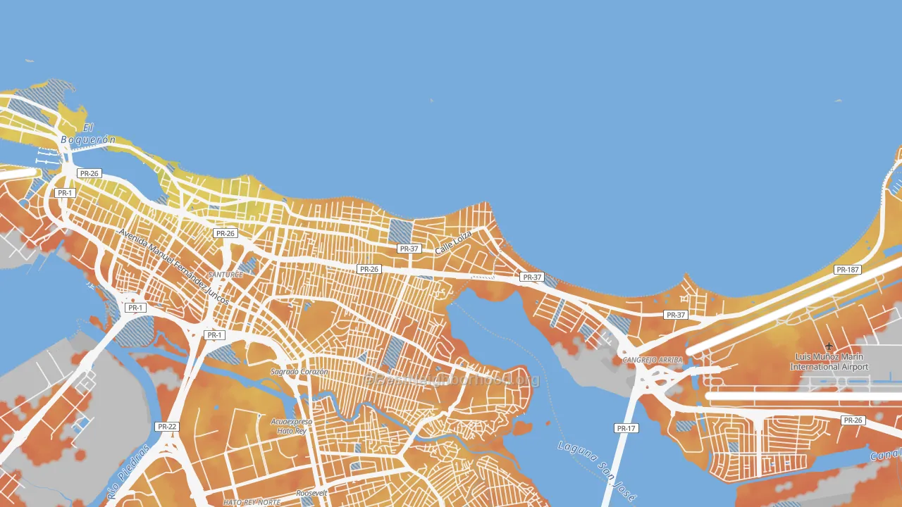 Bike Grade map of 00913, PR