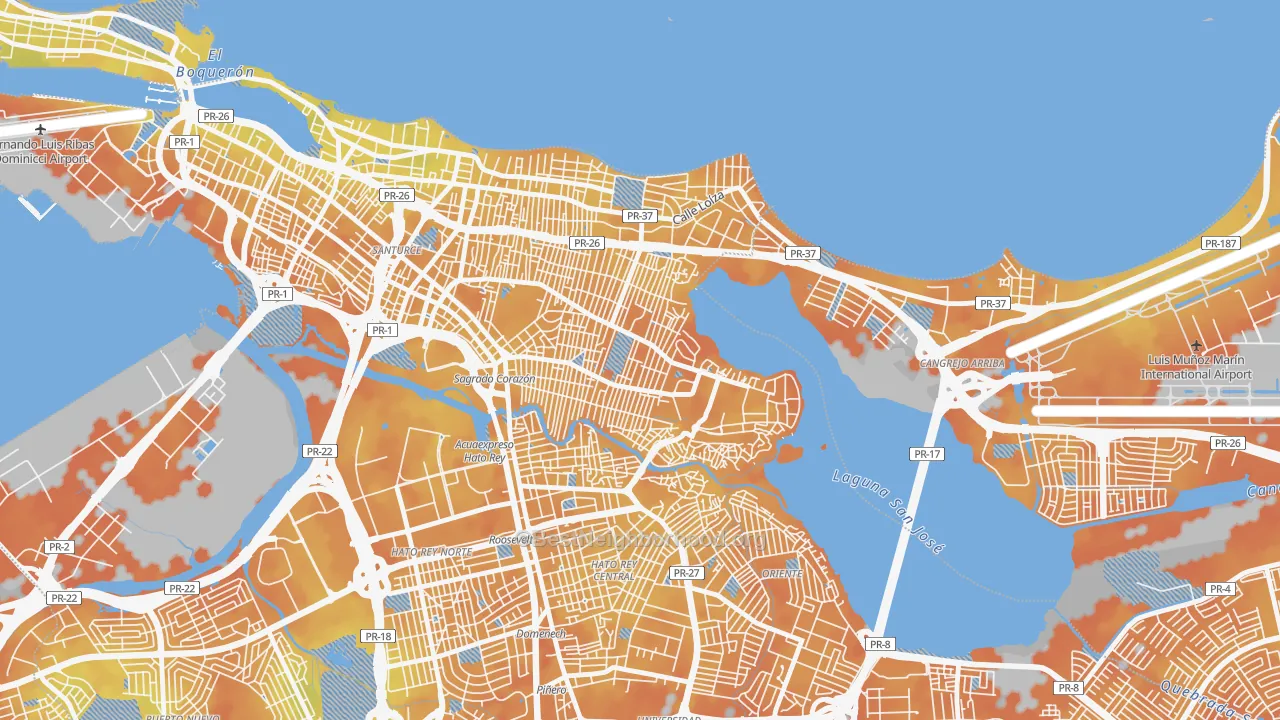 Bike Grade map of 00915, PR