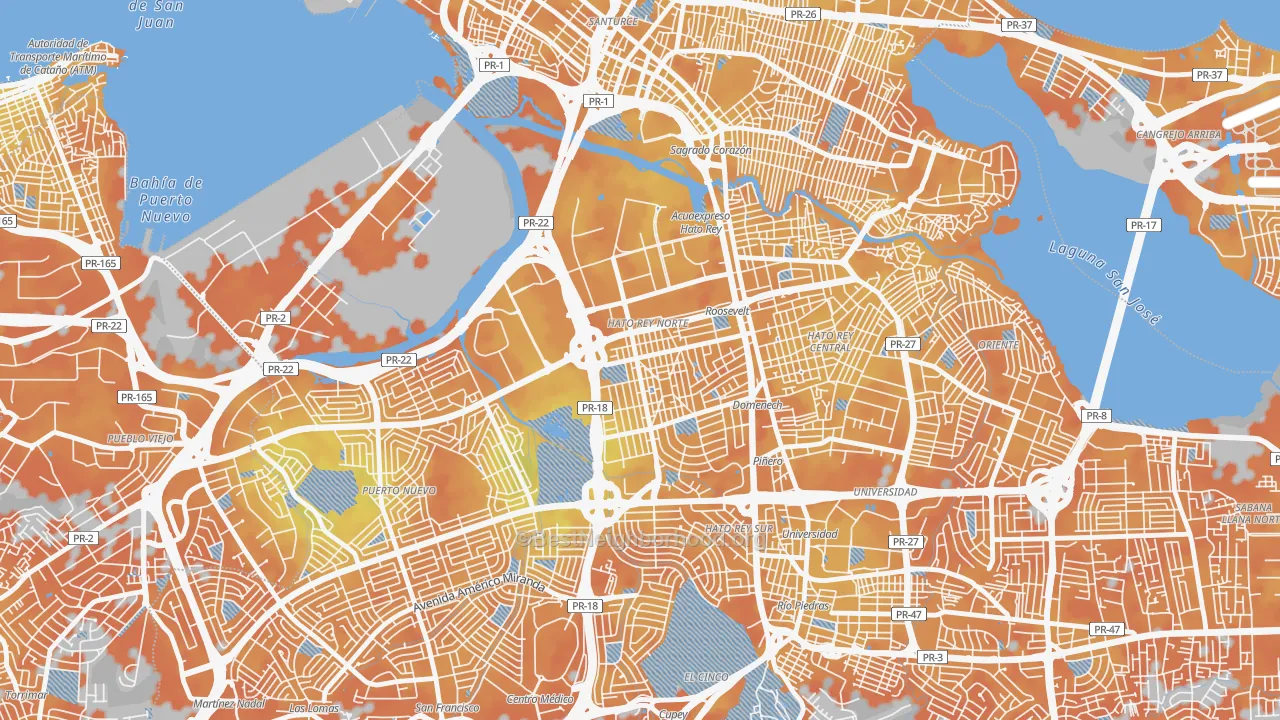 Bike Grade map of 00918, PR