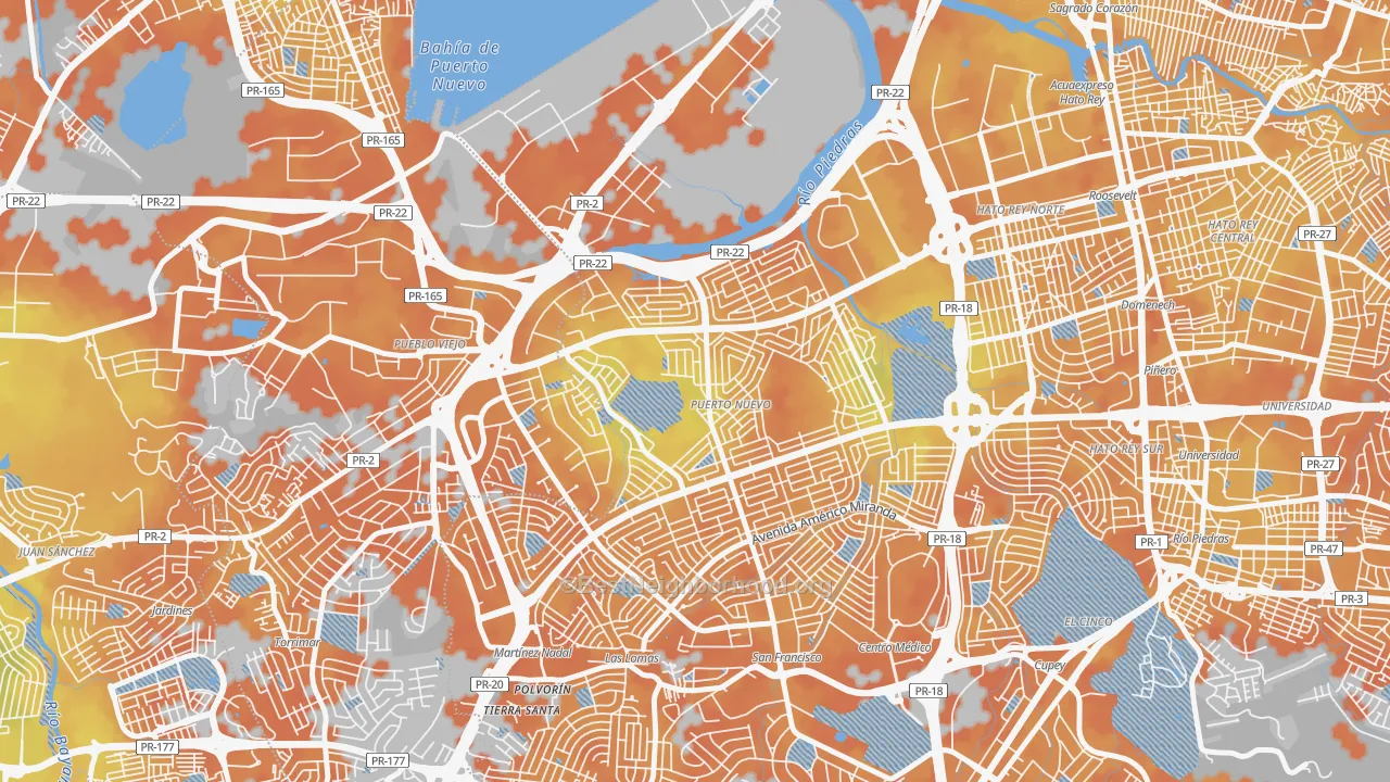 Bike Grade map of 00920, PR
