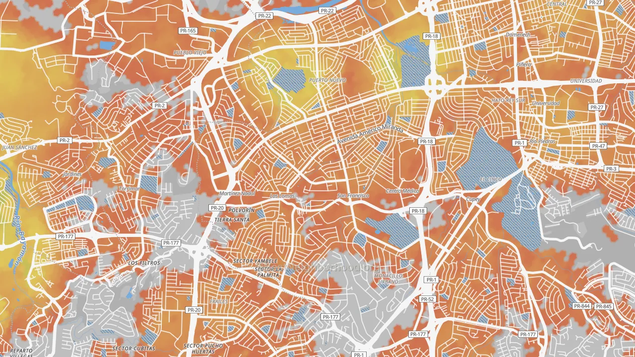 Bike Grade map of 00921, PR