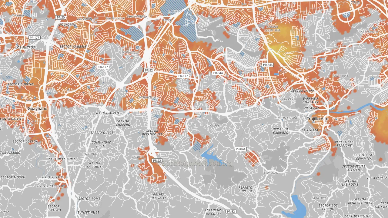 Bike Grade map of 00926, PR
