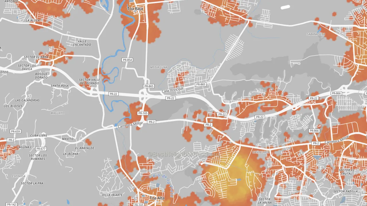Bike Grade map of 00951, PR