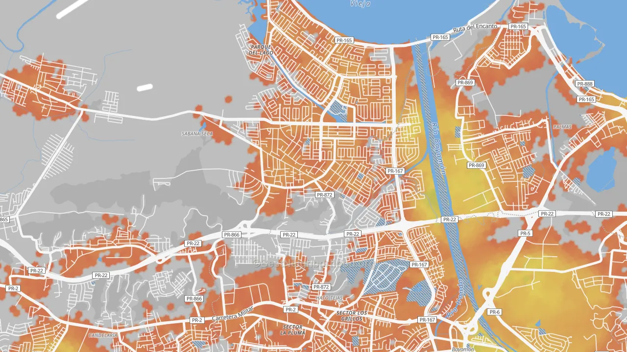 Bike Grade map of 00952, PR