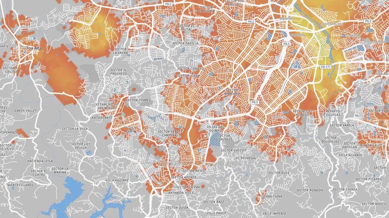 Bike Grade map of 00957, PR