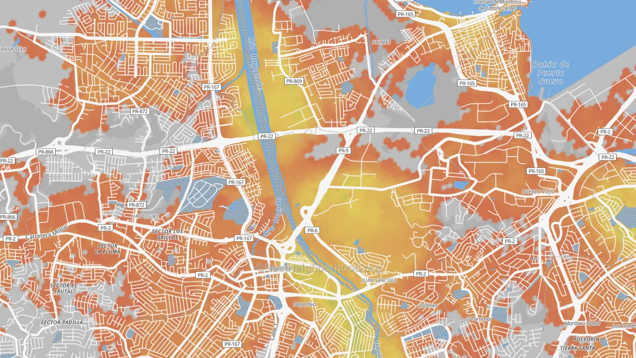 Bike Grade map of 00960, PR