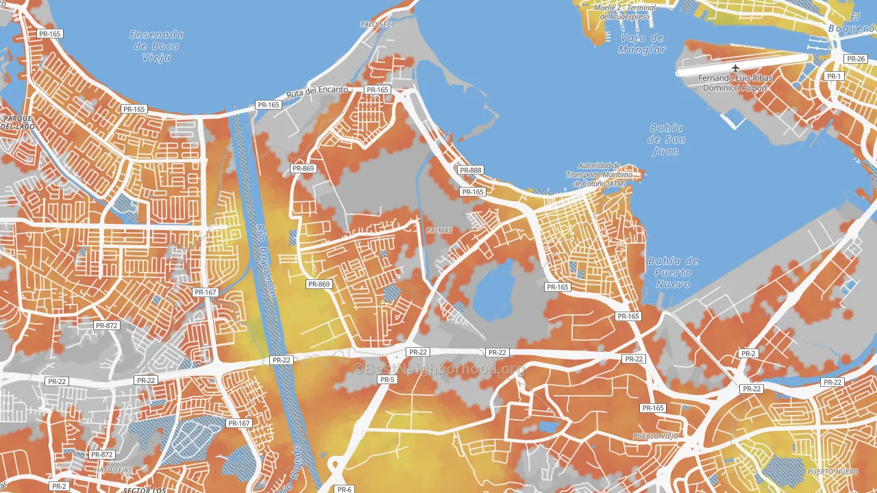 Bike Grade map of 00962, PR