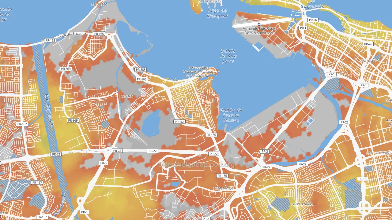 Bike Grade map of 00965, PR