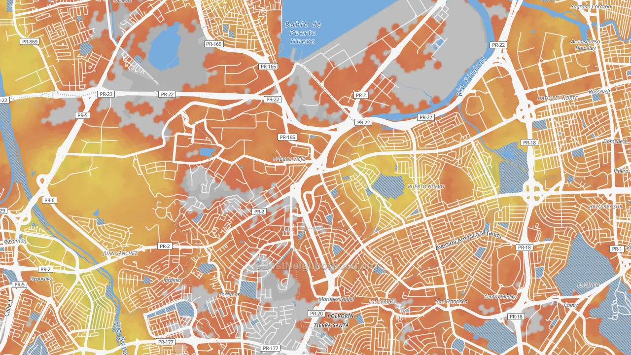 Bike Grade map of 00968, PR