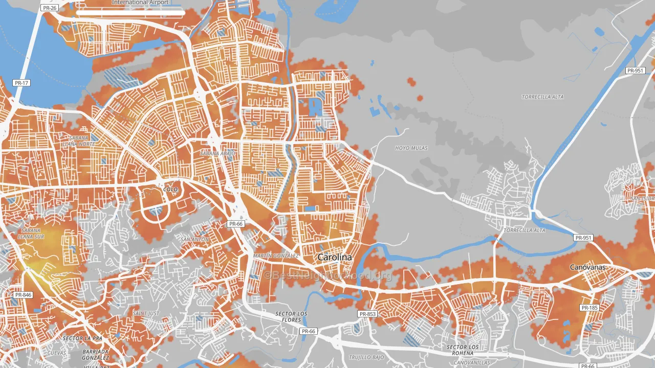 Bike Grade map of 00985, PR
