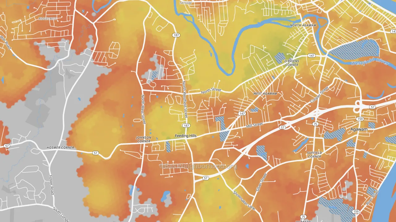 Bike Grade map of 01030, MA
